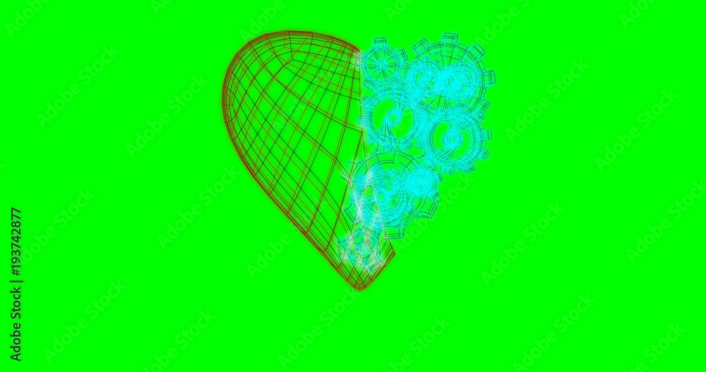 heart with rotating metal gears loop heart with rotating metal gears loop