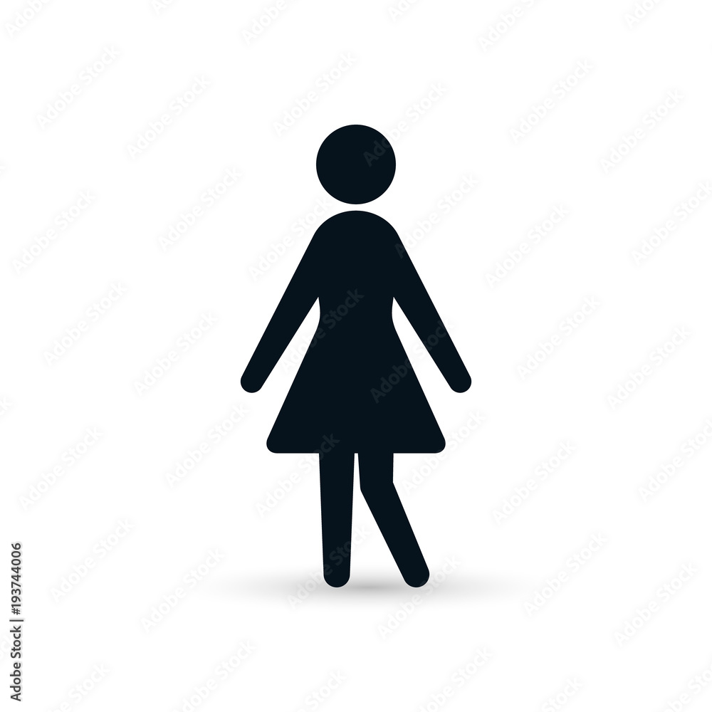 Woman icon, vector Girl, Female isolated flat design symbol Woman icon, vector Girl, Female isolated flat design symbol
