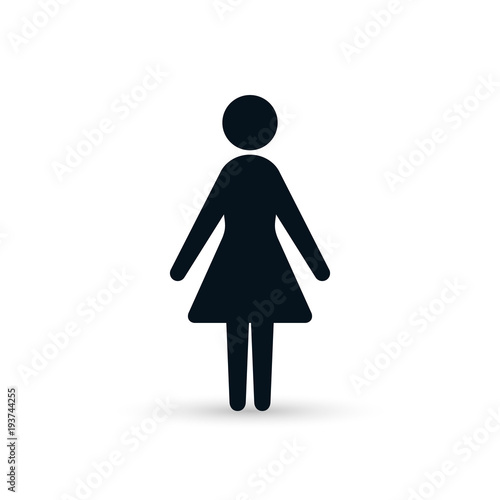 Woman icon, vector Female, Girl isolated symbol in flat design