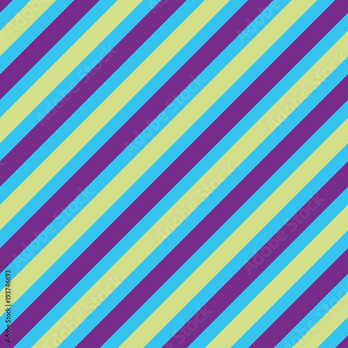Seamless stripe pattern background in lime green, cyan blue and purple