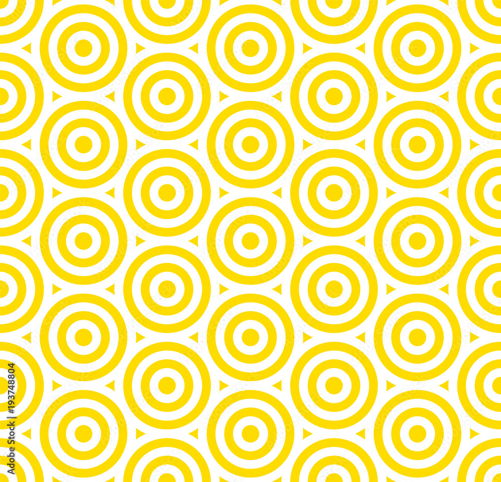 Summer background circle stripe pattern seamless yellow and white.