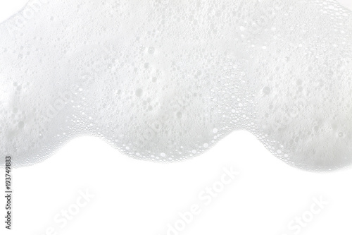 Foam bubbles abstract white background. Detergent photo