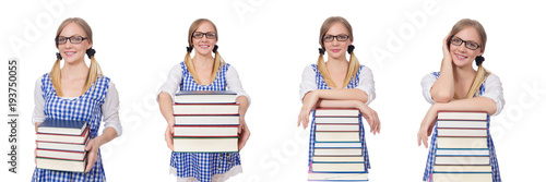 Funny student with stack of books © Elnur