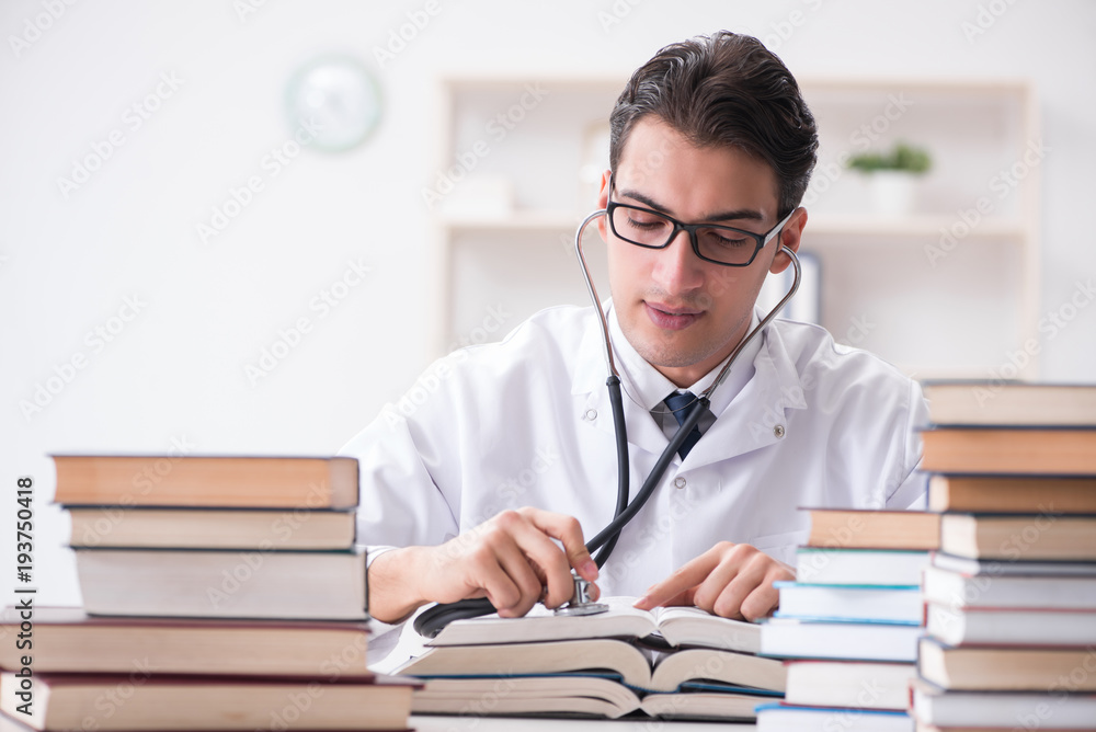 Medical student preparing for university exams Medical student preparing for university exams