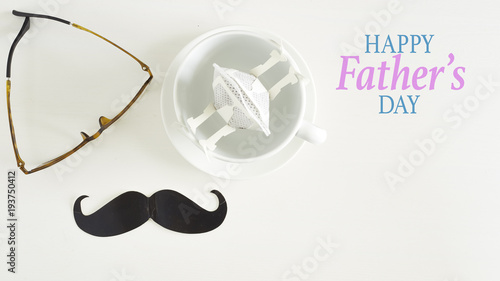 Happy Fathers Day greeting. with Drip Coffee