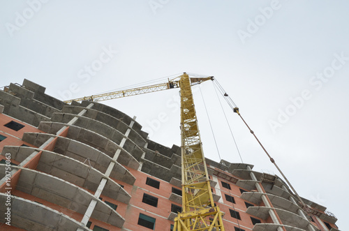 tower cranes in operation. Natural colors and real photos
