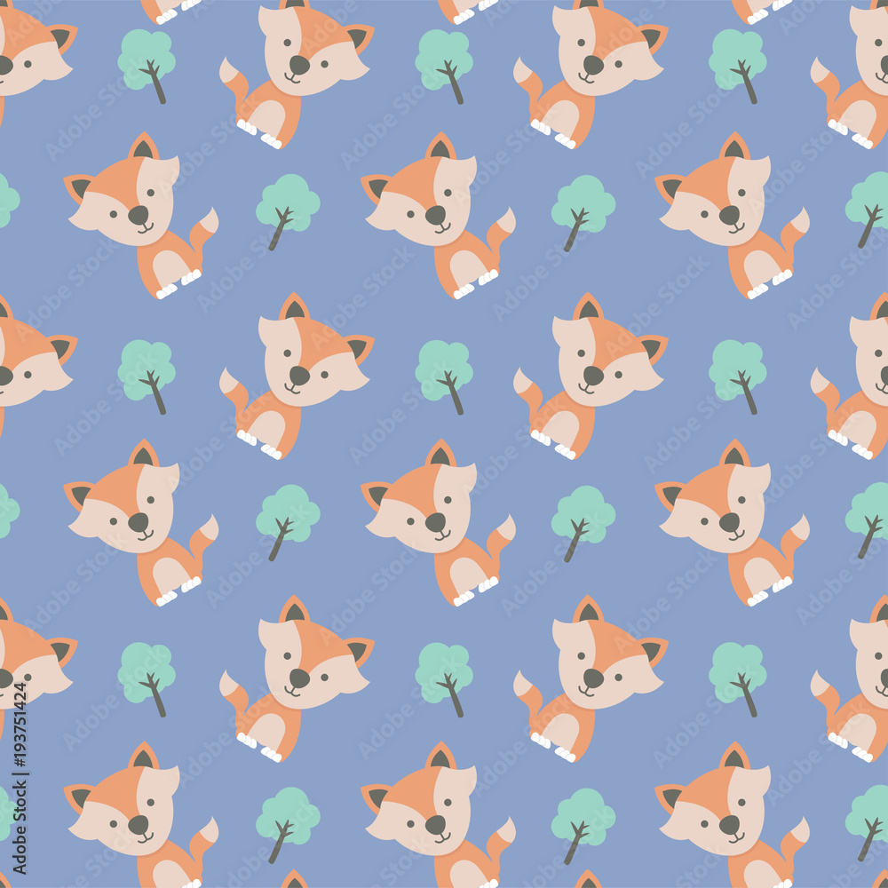 Cute Fox seamless pattern Cute Fox seamless pattern