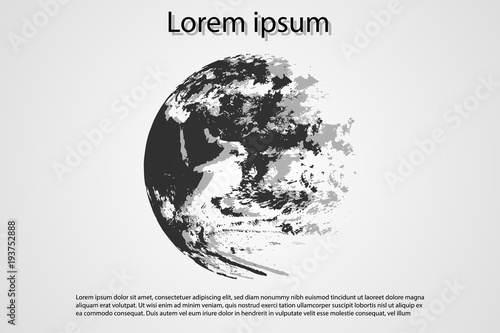 abstract technology concept world hi tech on gray background. Elements of this image furnished by NASA