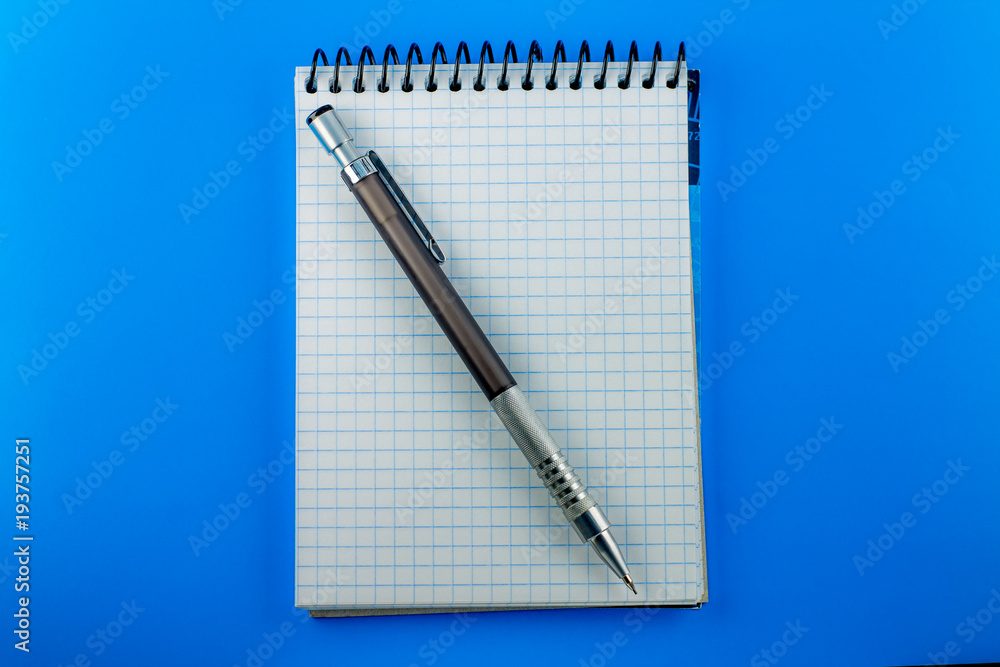 Notebook and ballpoint pen for writing Notebook and ballpoint pen for writing