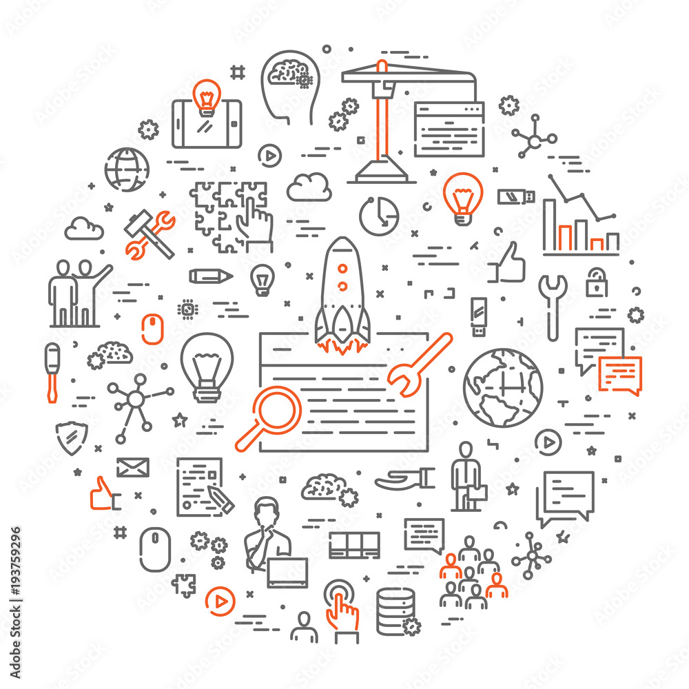 Vector line banner for search engine optimization Vector line banner for search engine optimization