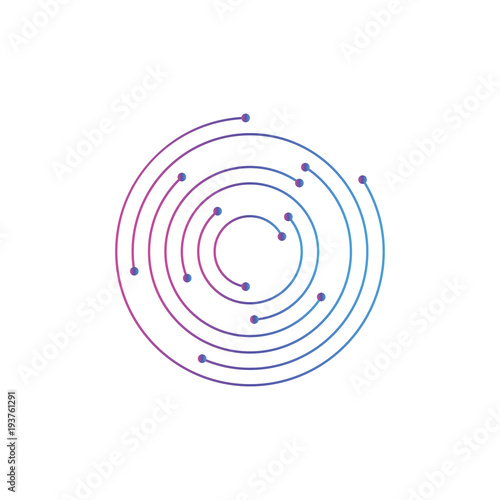 Circular logo icon. Link icon with dot. Circuit element