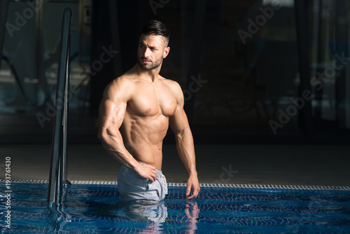 Athlete At Hotel Indoor Pool