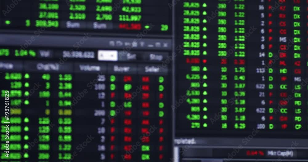 Stock exchange or stock market background on the monitor. Shot in 4k resolution Stock exchange or stock market background on the monitor. Shot in 4k resolution