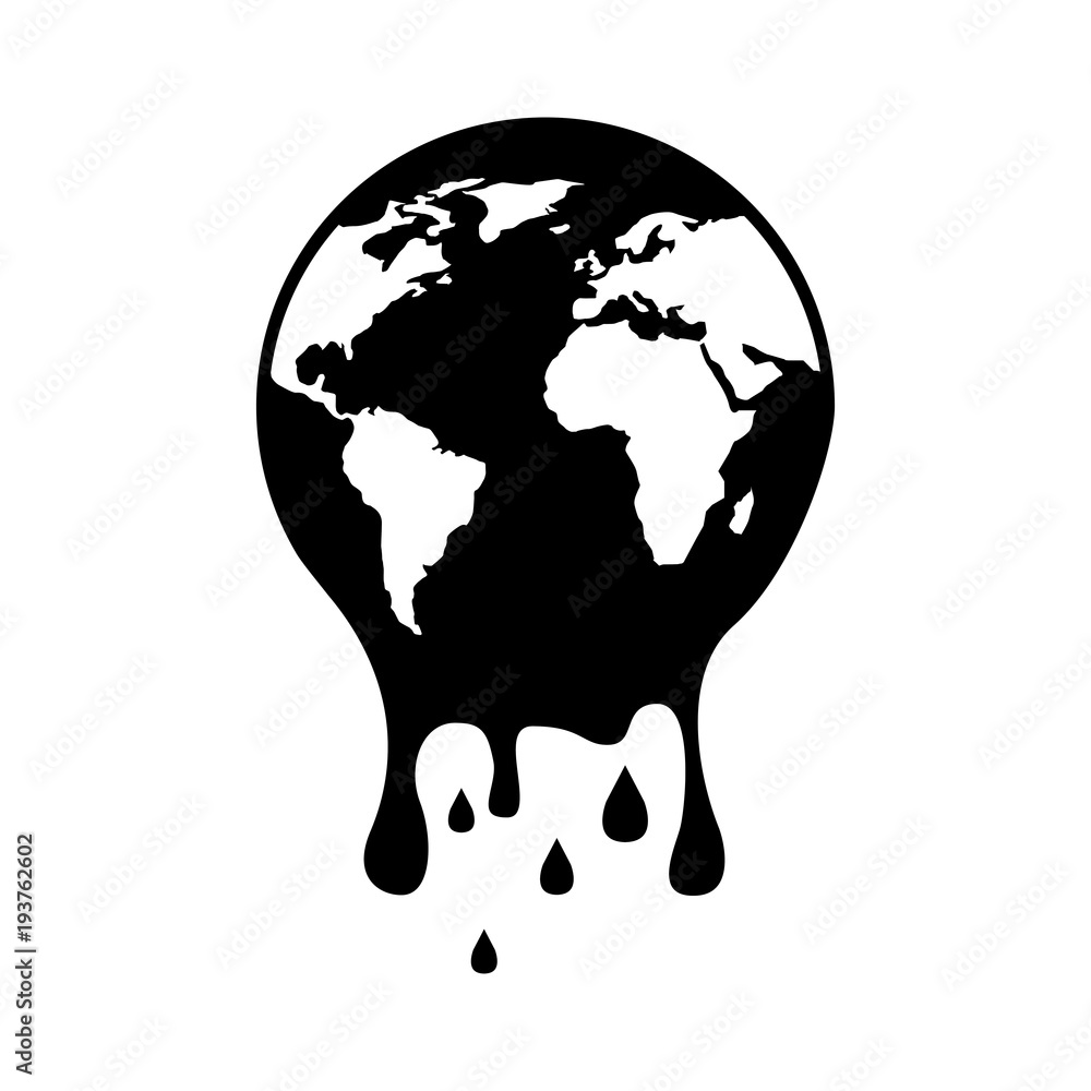 Melting Globe Planet Earth Warming Environment Concept Vector Illustration Black And White Design Stock Vector Adobe Stock Melting Globe Planet Earth Warming Environment Concept Vector Illustration Black And White Design Stock Vector Adobe Stock