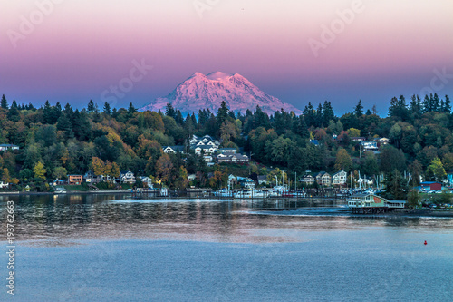 Sunset over Mt. Rainier photo