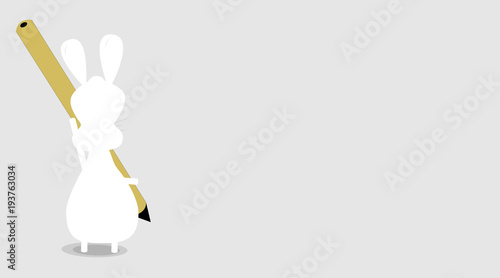 Hase mit Stift am schreiben