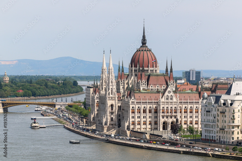Parliament of Budapest, Hungary, Danube river view