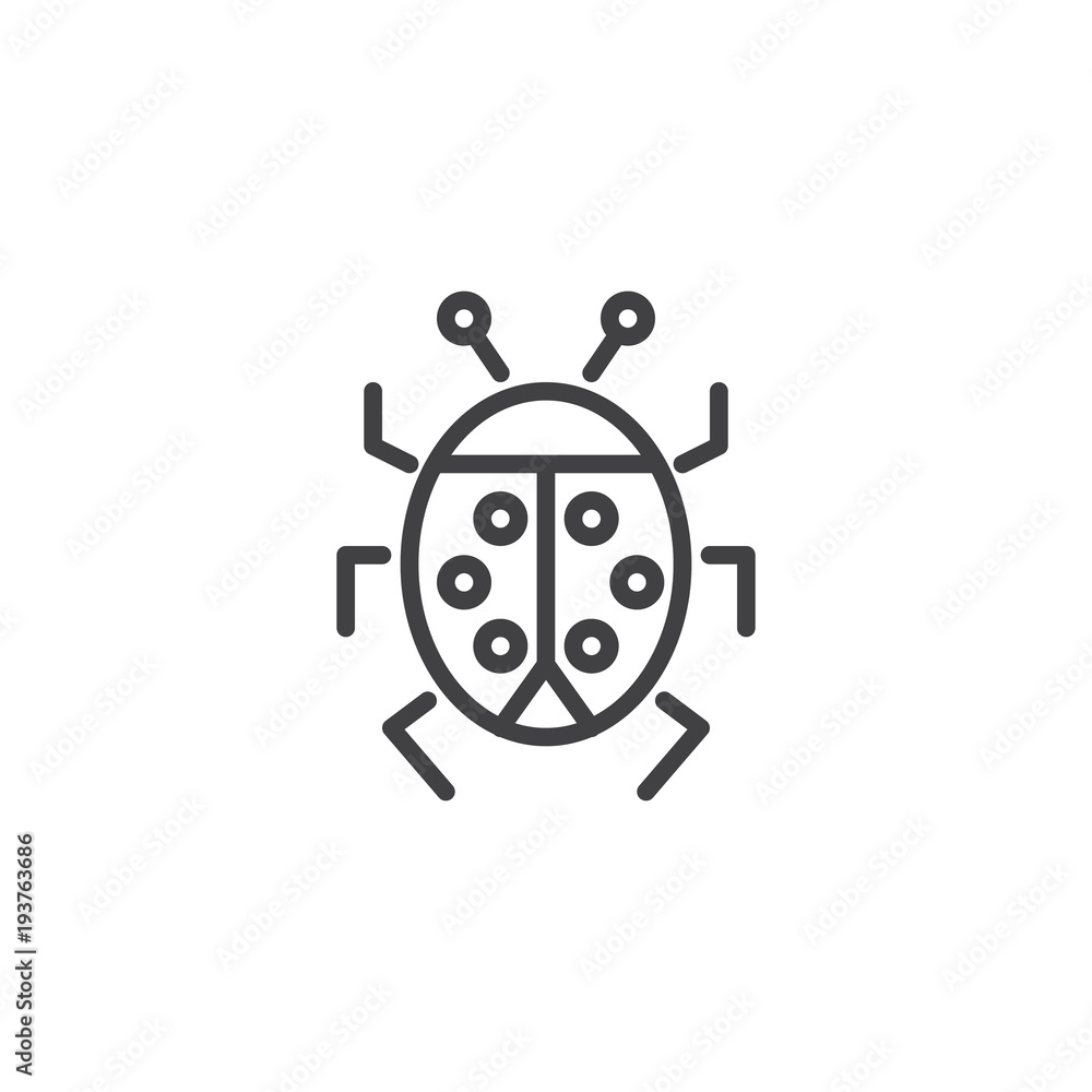 Ladybug outline icon. linear style sign for mobile concept and web design. Ladybird bug simple line vector icon. Symbol, logo illustration. Pixel perfect vector graphics Ladybug outline icon. linear style sign for mobile concept and web design. Ladybird bug simple line vector icon. Symbol, logo illustration. Pixel perfect vector graphics