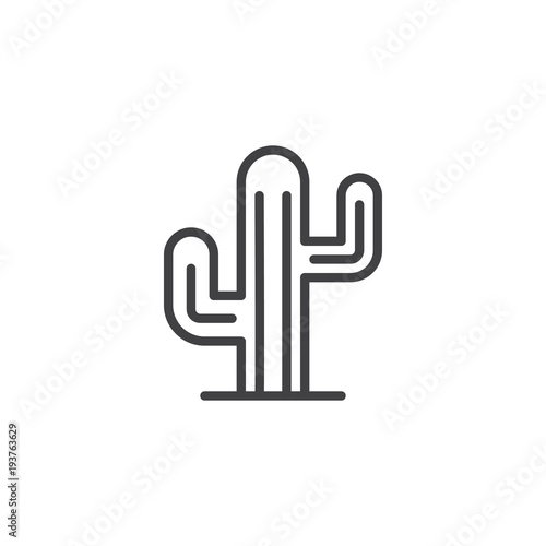 Cactus outline icon. linear style sign for mobile concept and web design. Mexican cactus simple line vector icon. Symbol, logo illustration. Pixel perfect vector graphics