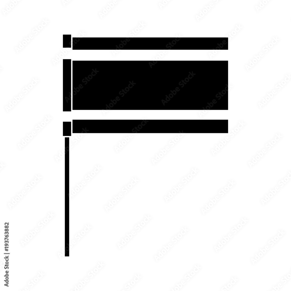 Obraz premium flag in pole national emblem symbol vector illustration black and white image
