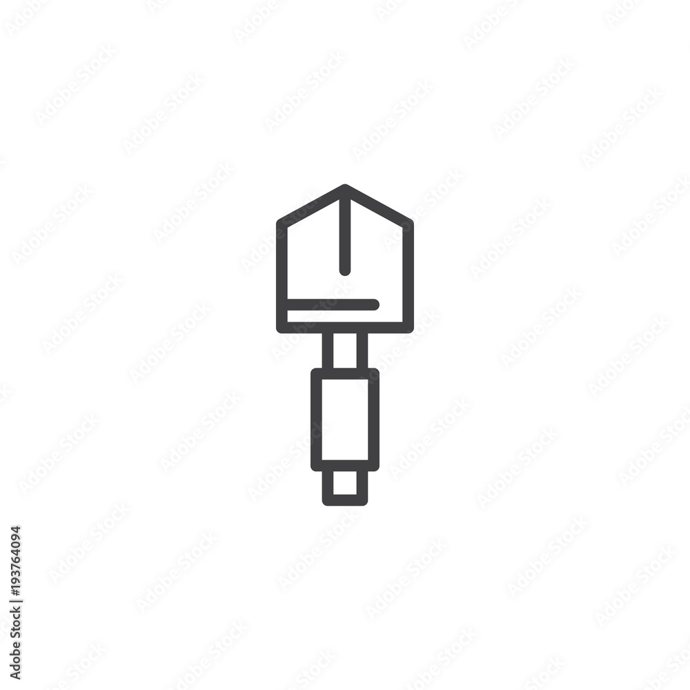 Fototapeta premium Shovel outline icon. linear style sign for mobile concept and web design. Spade simple line vector icon. Symbol, logo illustration. Pixel perfect vector graphics