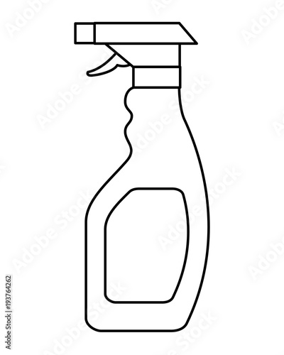 plastic bottle spray hygiene cleaning vector illustration outline image