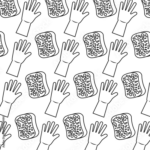 cleaning hygiene sponge and gloves wallpaper vector illustration