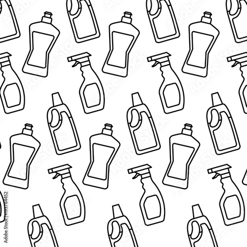 bottle detergent and spray clean domestic wallpaper hygiene vector illustration