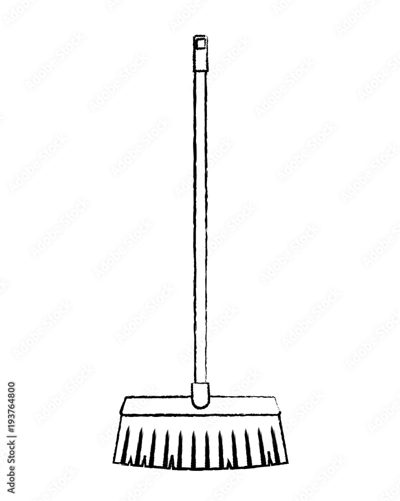 Single old twig broom, broomstick, traditional Halloween symbol, sketch  style vector illustration isolated on white background. Hand drawn, sketch  style witch broom, broomstick, Halloween object Stock Vector | Adobe Stock