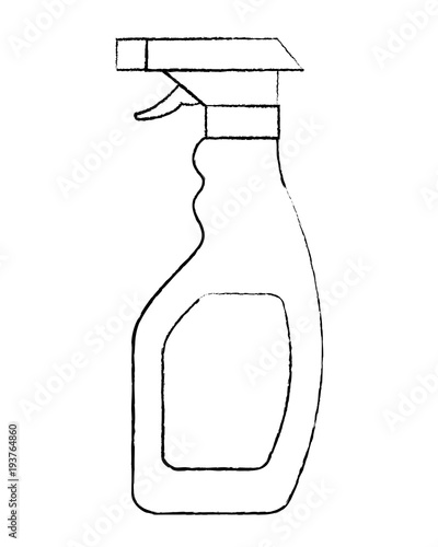 plastic bottle spray hygiene cleaning vector illustration sketch image graphic