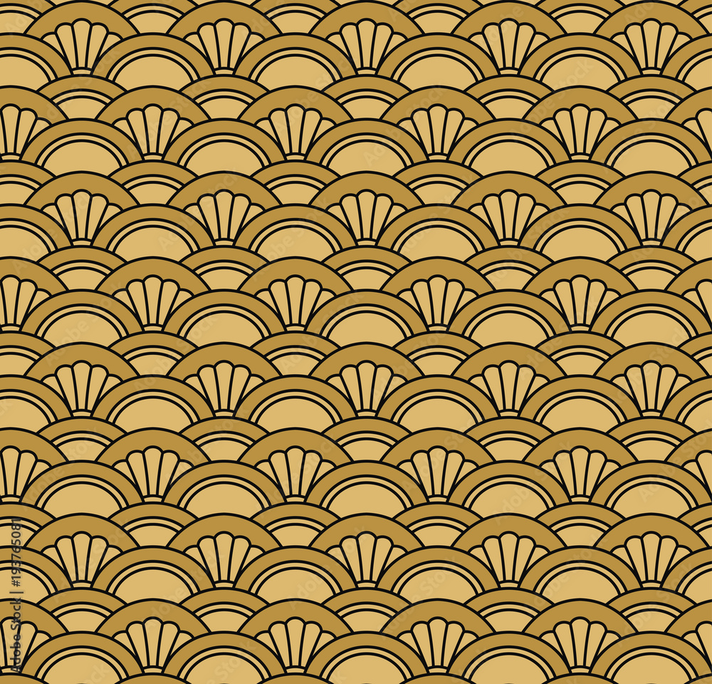 Japanese seamless pattern. Seamless vector ornaments with traditional motives. Japanese seamless pattern. Seamless vector ornaments with traditional motives.
