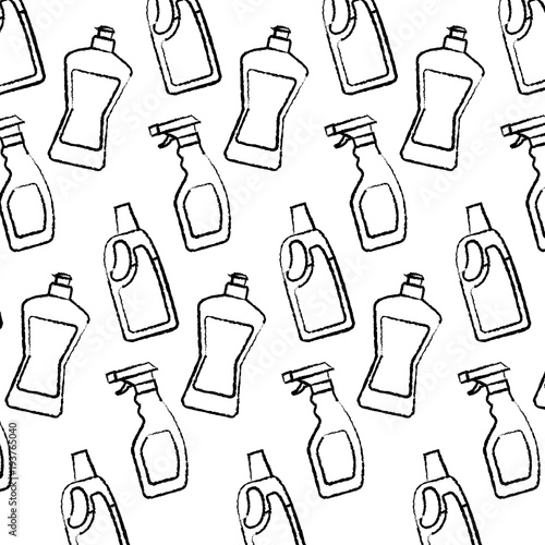 bottle detergent and spray clean domestic wallpaper hygiene vector illustration