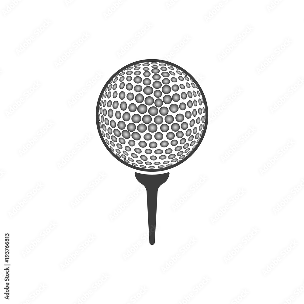 Golf ball close-up icon. Flat black vector illustration on white background. Golf ball close-up icon. Flat black vector illustration on white background.
