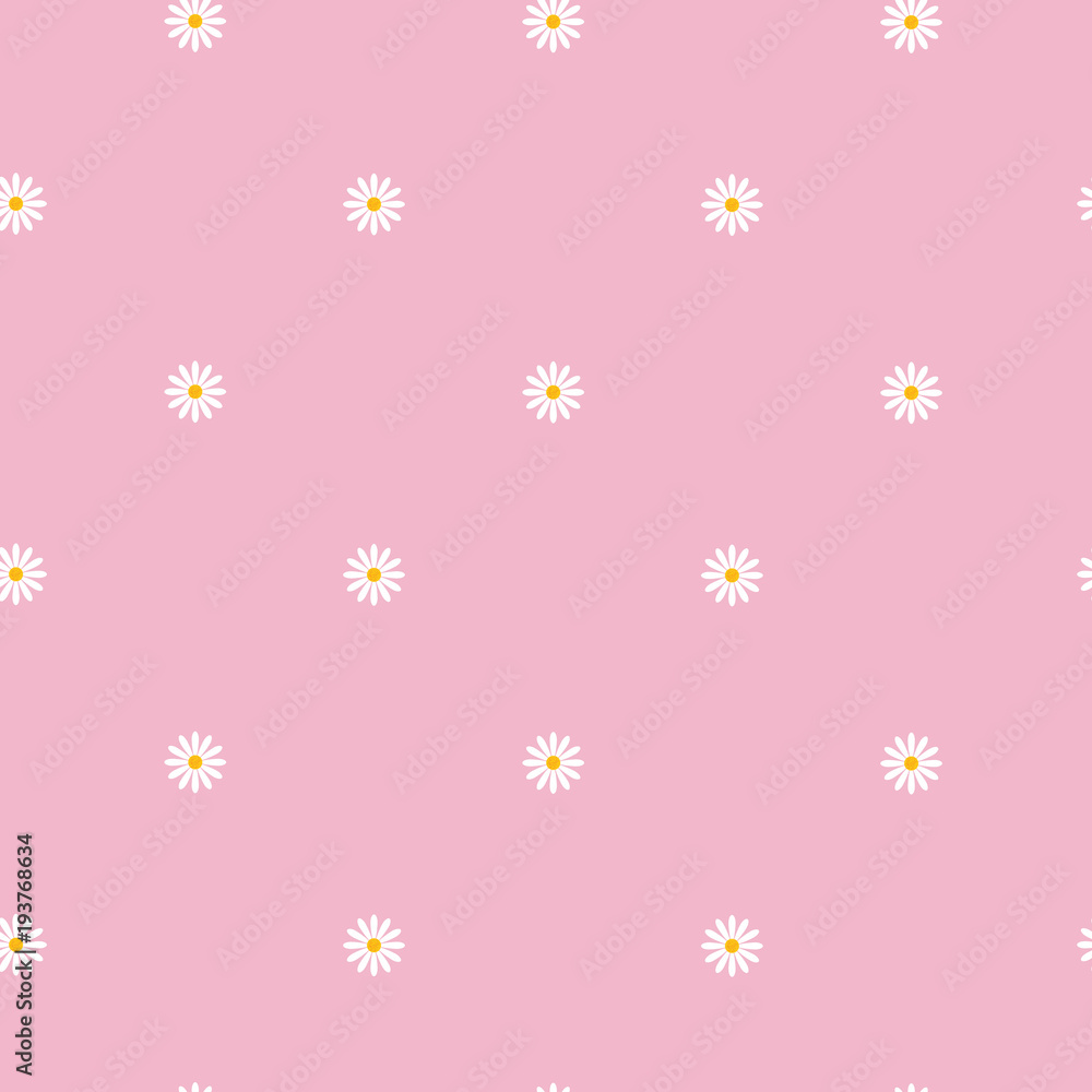 Seamless Pattern With Small Chamomile Flowers Seamless Pattern With Small Chamomile Flowers