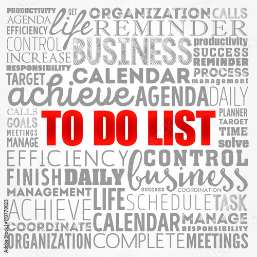 To Do List word cloud collage, business concept background