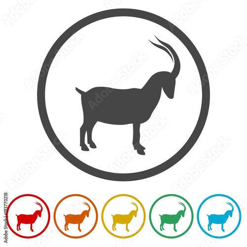 Goat icon, 6 Colors Included