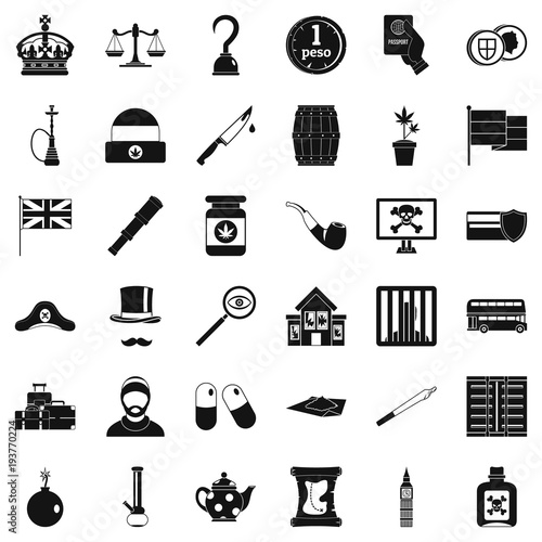 Insult icons set, simple style