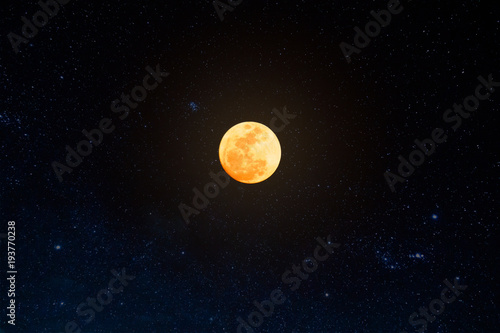 Super blue blood moon with stars