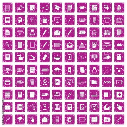 100 folder icons set grunge pink
