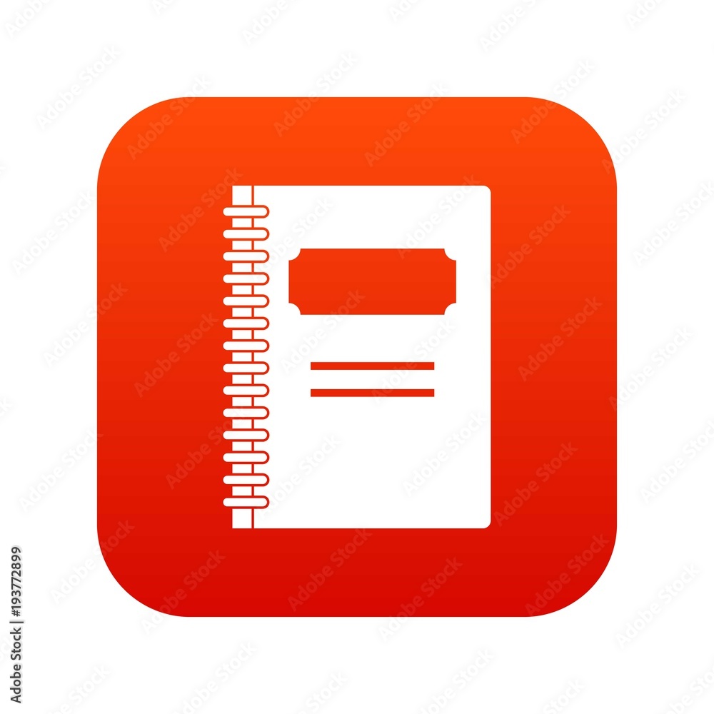 Closed spiral notebook icon digital red Closed spiral notebook icon digital red