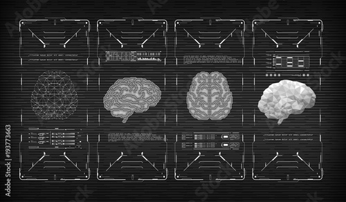 Head-up display banners for the web and app. Futuristic user interface. Virtual graphic.