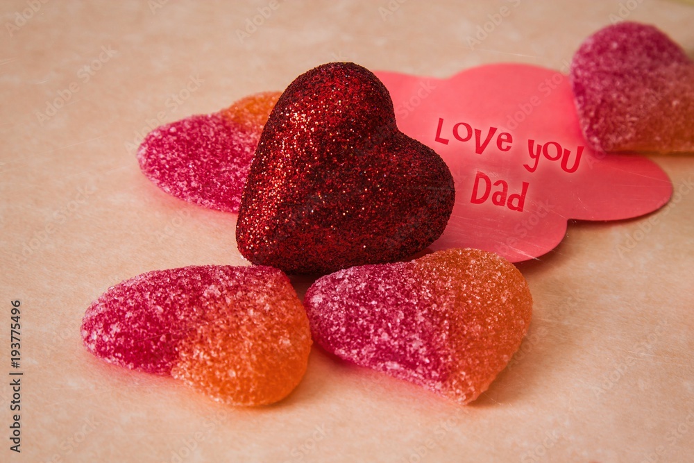 Obraz premium heart-shaped gummy candies, sweets to give away