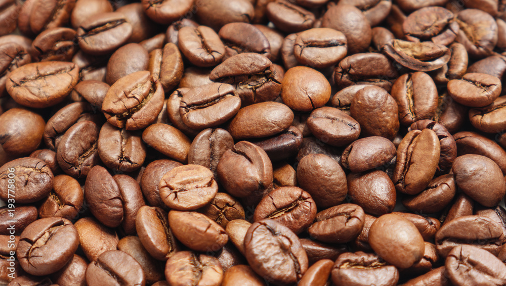 Roasted coffee beans. Selective focus. Roasted coffee beans. Selective focus.