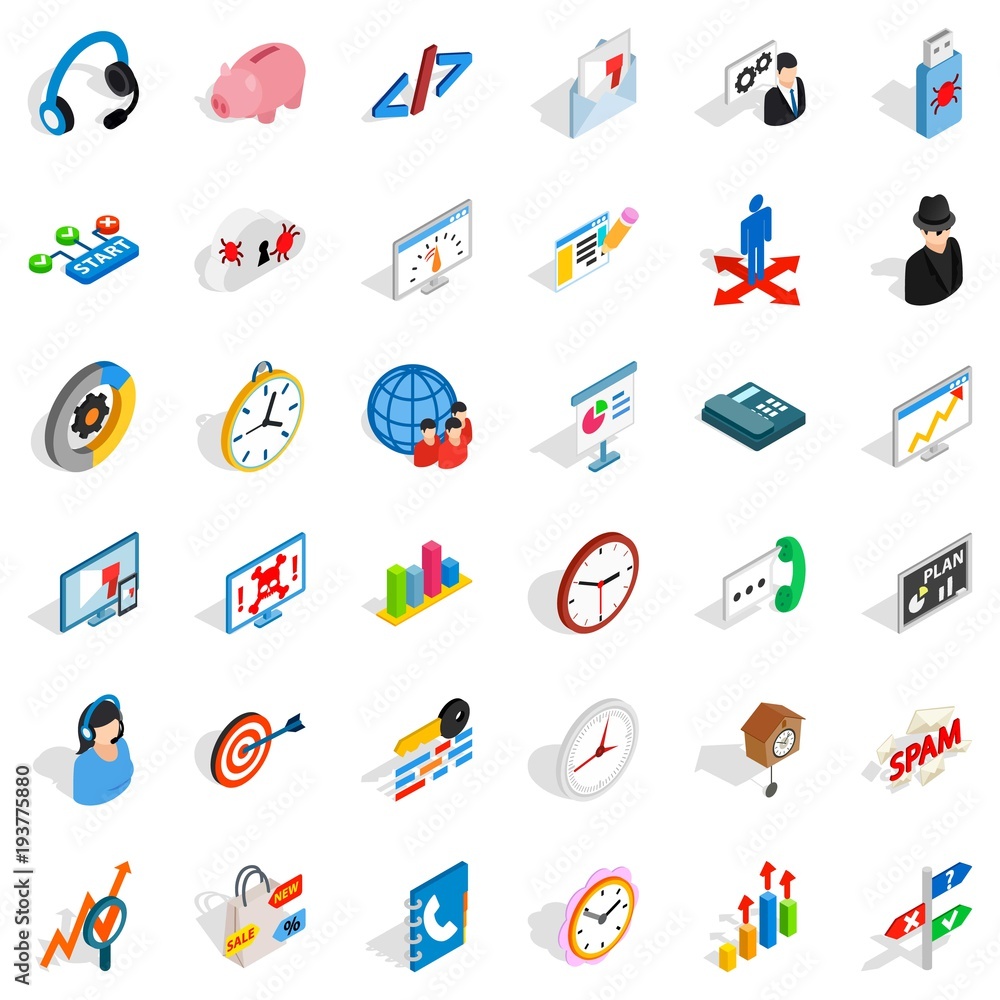 Construction site icons set, isometric style Construction site icons set, isometric style