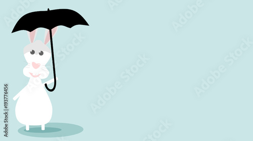 Hase mit Schirm
