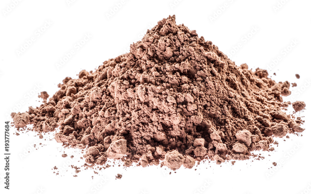 Cocоa powder or carob powder on white background. Cocоa powder or carob powder on white background.