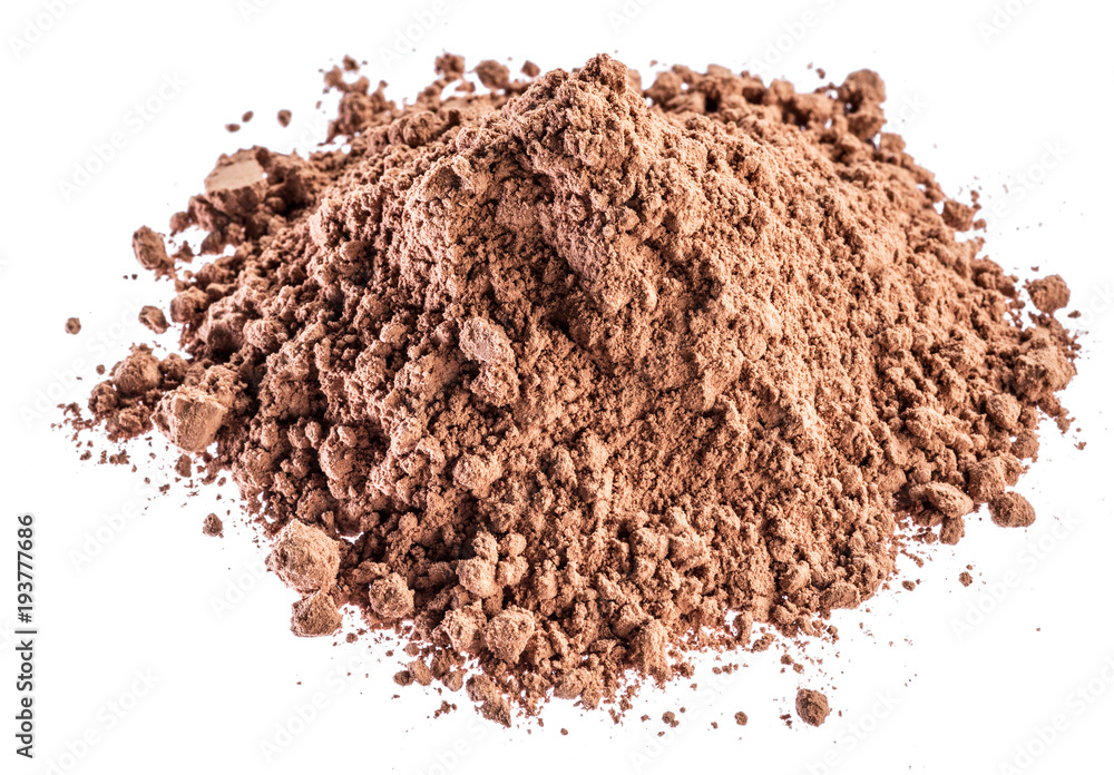 Cocоa powder or carob powder on white background. Cocоa powder or carob powder on white background.
