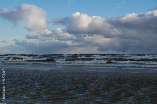 stormy cloudes on sky at Baltic sea
