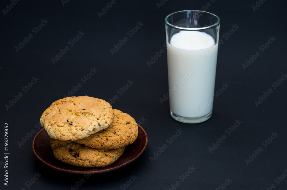 Homemade cookies and homemade milk. Healthy breakfast. Homemade cookies and homemade milk. Healthy breakfast.