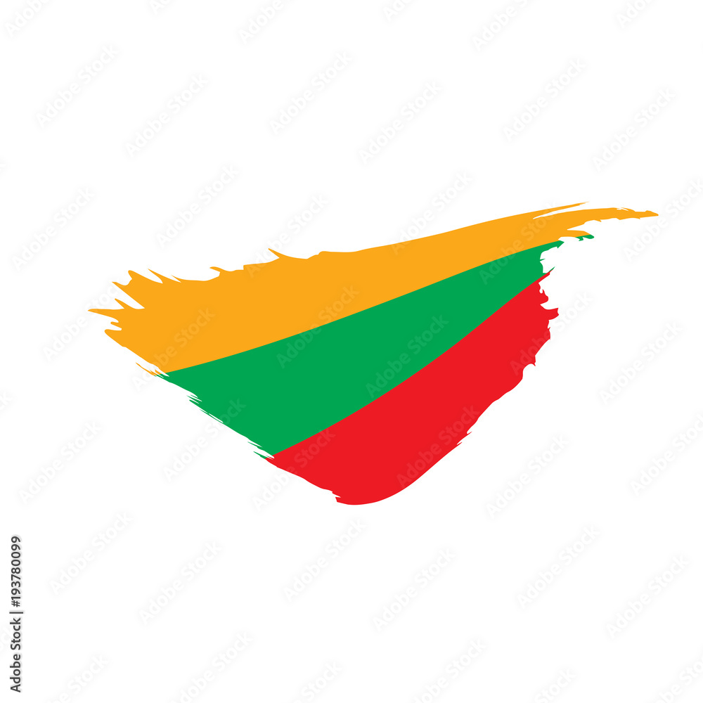 Obraz premium Lithuania flag, vector illustration